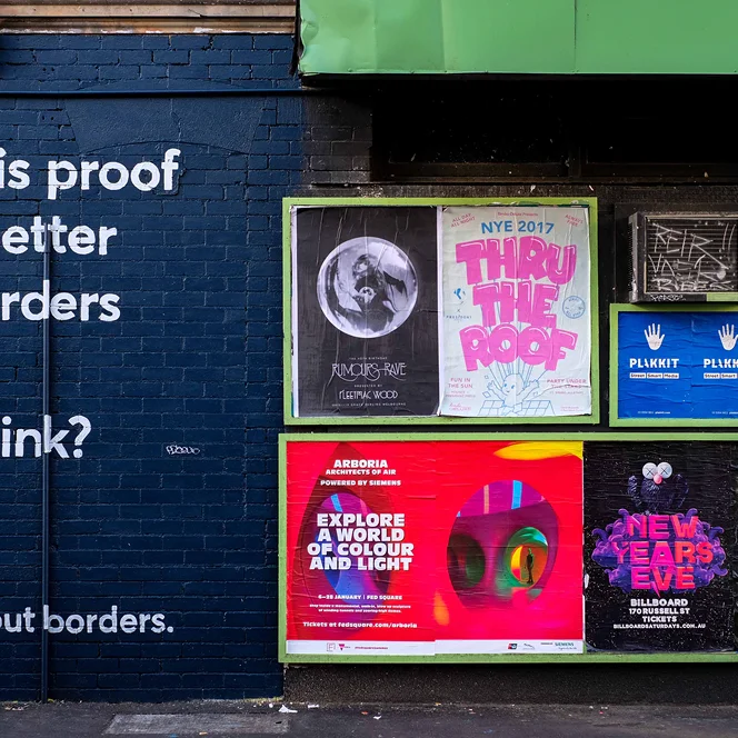 Communication posters on a wall
